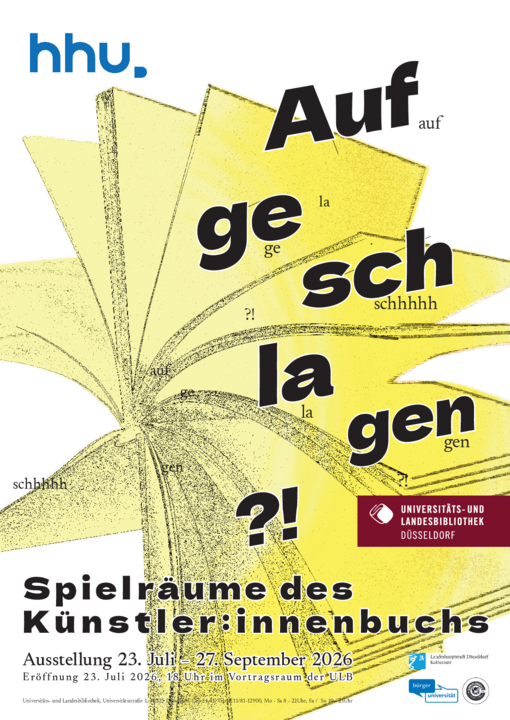 Ausstellung in der ULB Düsseldorf Aufgeschlagen?! Spielräume des Künstler:innenbuchs