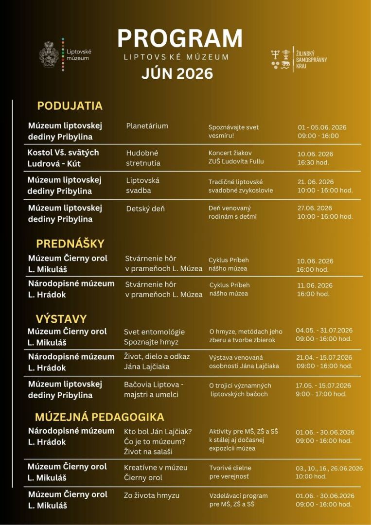 NAPLÁNUJTE SI JÚN S LIPTOVSKÝM MÚZEOM!