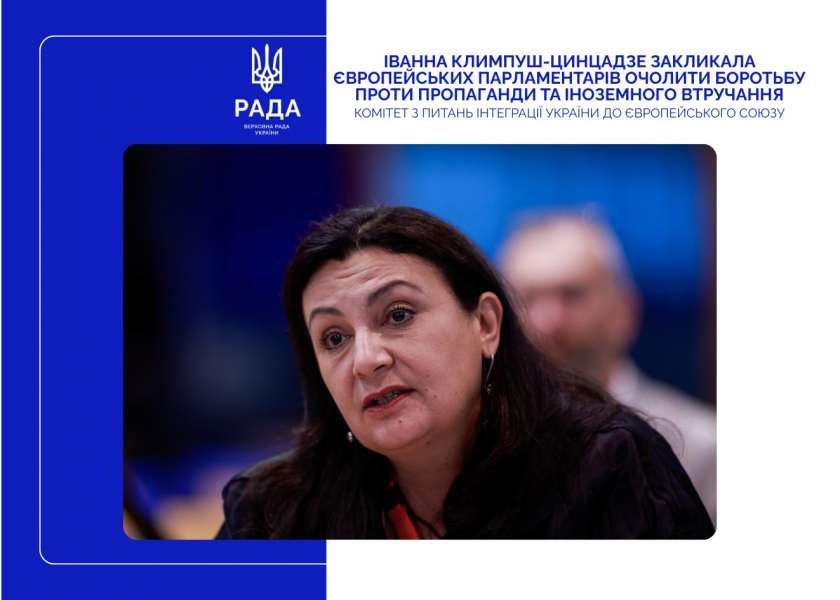 Іванна Климпуш-Цинцадзе закликала європейських парламентарів очолити боротьбу проти пропаганди та іноземного втручання