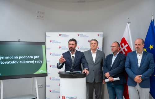 Minister Takáč: zvyšujeme podporu cukrovej repy na maximum, cieľom je udržať slovenský cukor