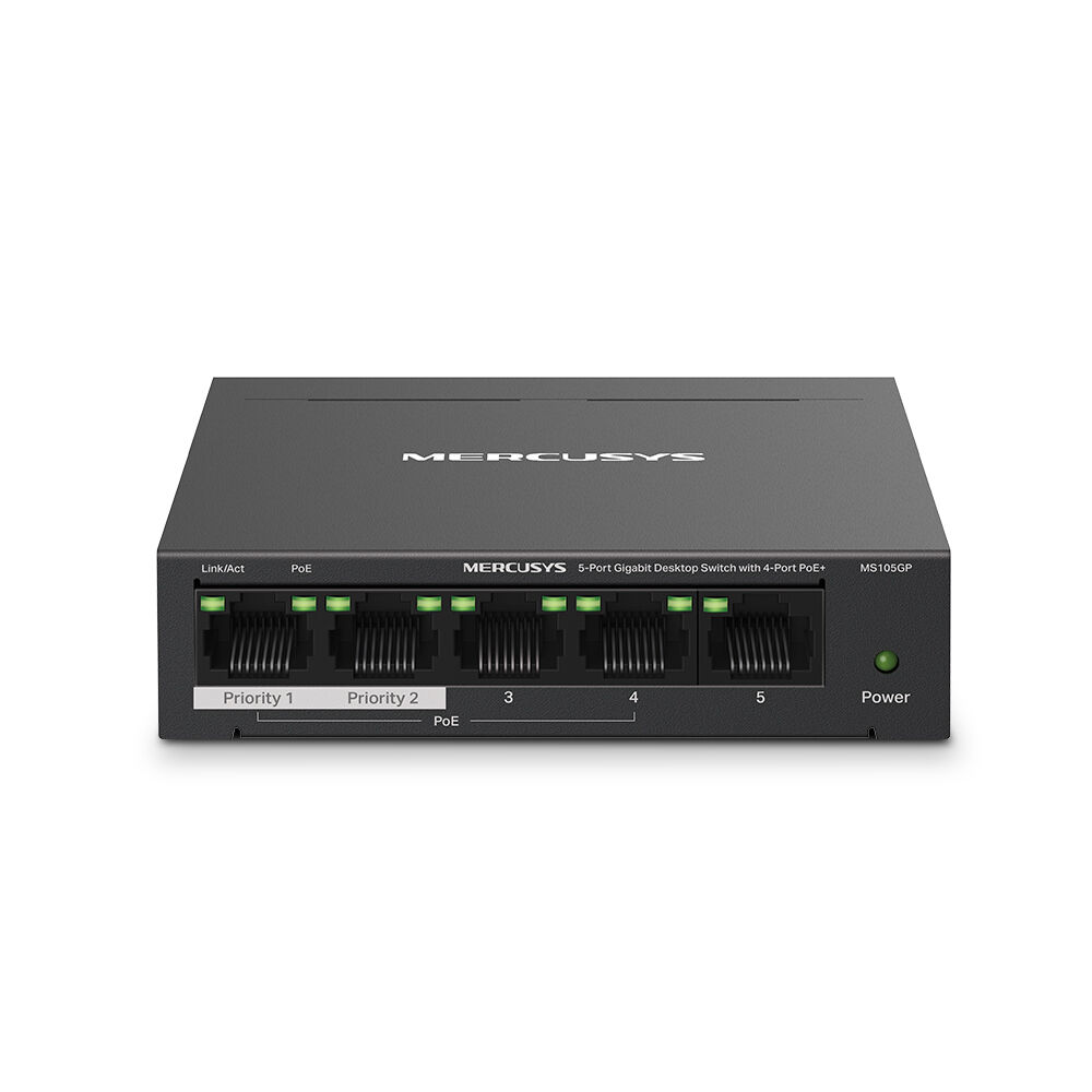 Nové stolní gigabitové PoE+ přepínače Mercusys MS105GP a MS108GP