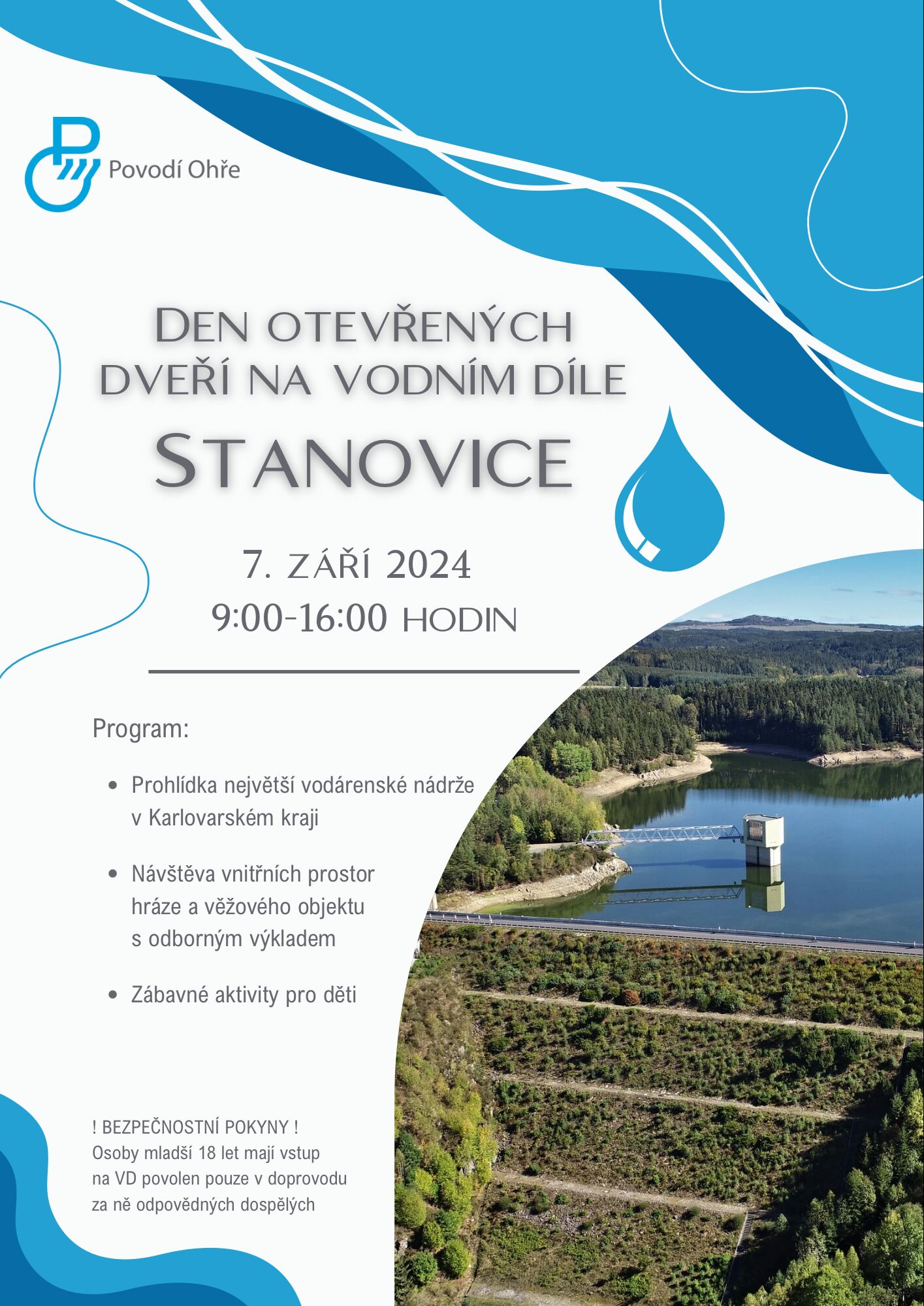 Den otevřených dveří se uskuteční na třech vodních dílech