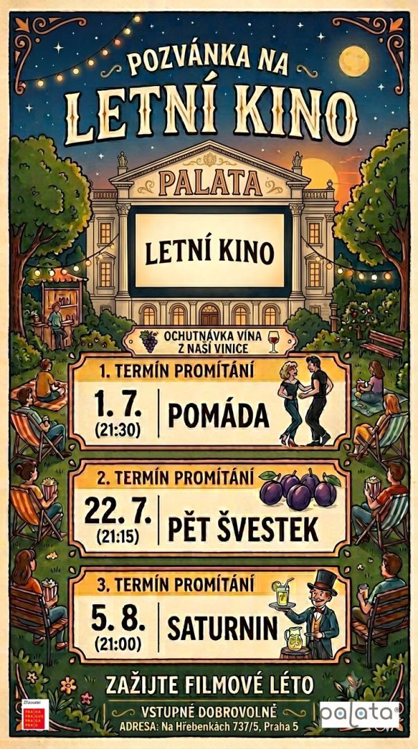 Pozvánka na Letní kino v Palatě