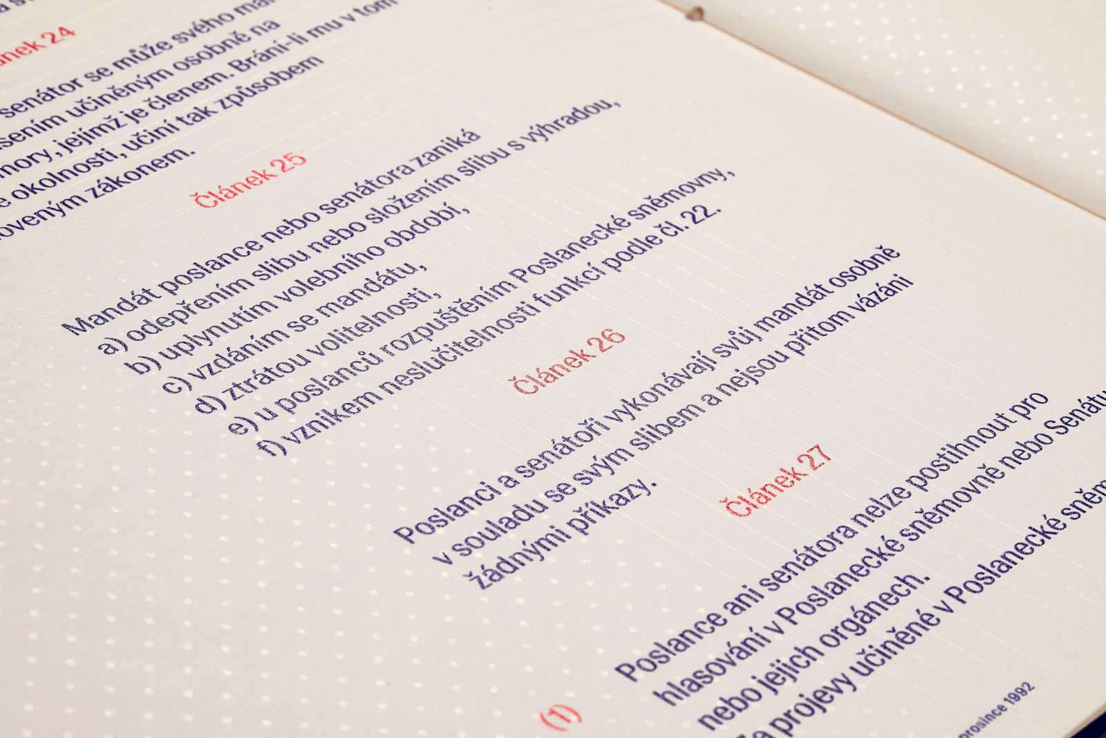 Prestižní ocenění pro slavnostní provedení Ústavy ČR