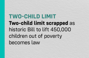 Two-child limit scrapped as historic Bill to lift 450,000 children out of poverty becomes law