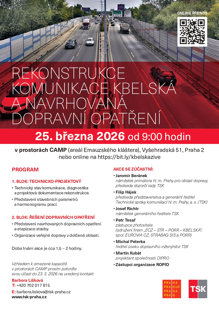 Rekonstrukce komunikace Kbelská a navrhovaná dopravní opatření