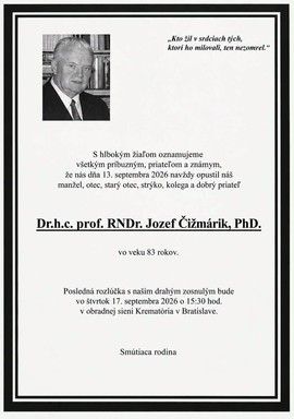 ZOMREL PROFESOR ČIŽMÁRIK