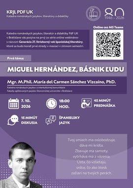Webinár: Miguel Hernández, básnik ľudu