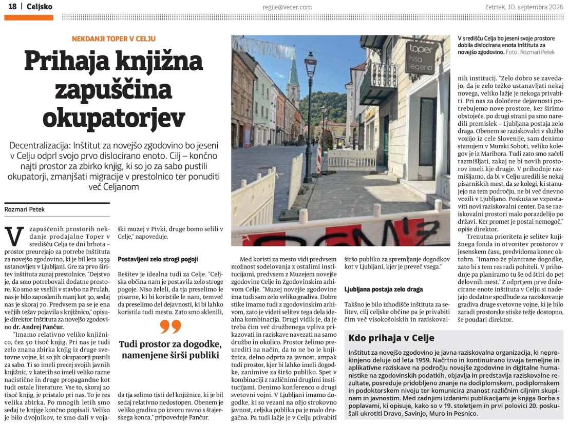 INZ PRIHAJA TUDI V CELJE!