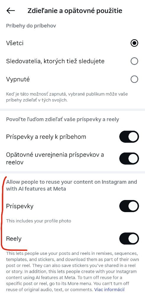 Máte verejný Instagram účet? Ktokoľvek môže váš obsah využiť pre tvorbu AI. Takto to vypnete