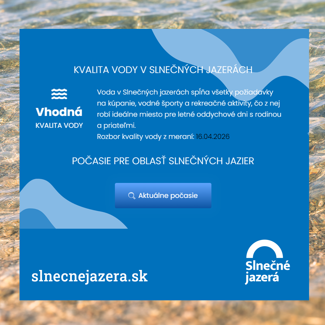 Čistota vody na Slnečných jazerách v Senci