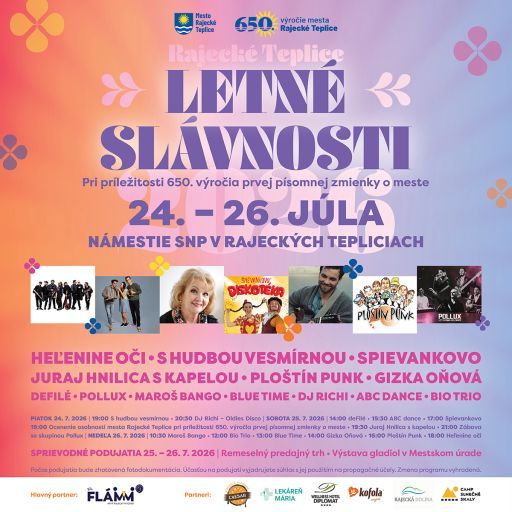 Letné slávnosti Rajecké Teplice 2026 sa blížia
