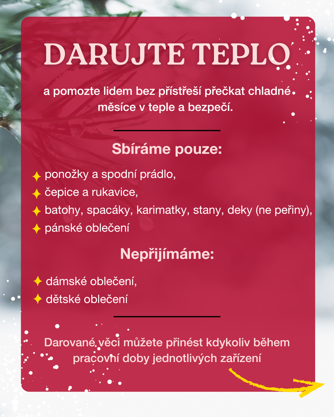 Darujte teplo. PREVENT 99 pořádá sbírku oblečení pro lidi bez domova