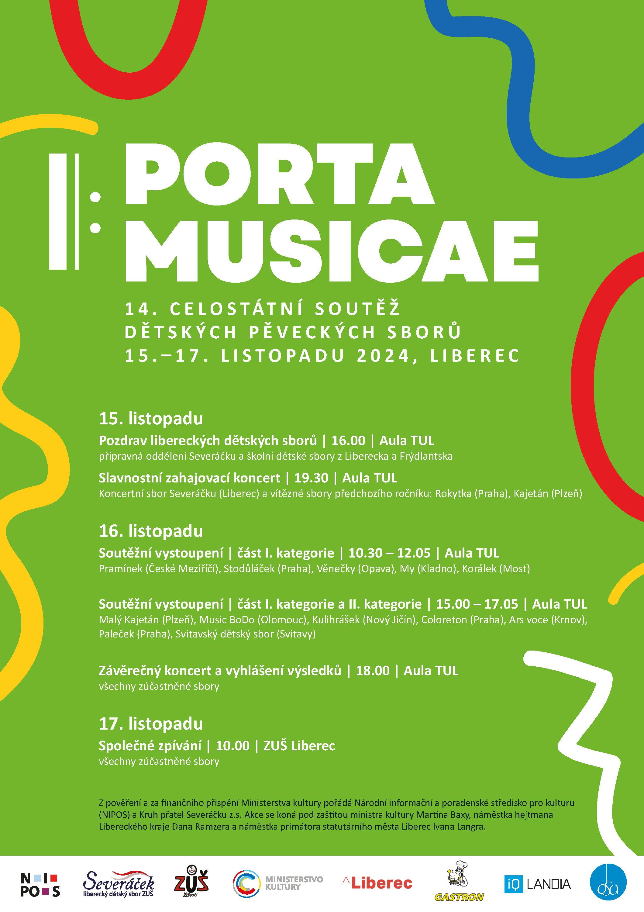 Dětské sbory se setkají na celostátní soutěži Porta musicae v Liberci
