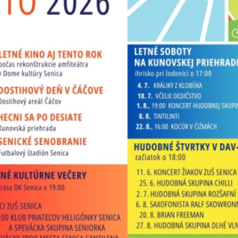 Leto v Senici bude opäť bohaté na kultúru a zážitky
