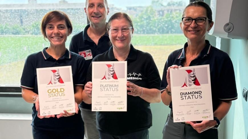 Ictus: la Struttura Emergenza Sanitaria Territoriale 118 di Alessandria raggiunge il livello "Diamond" agli EMS Angels Awards