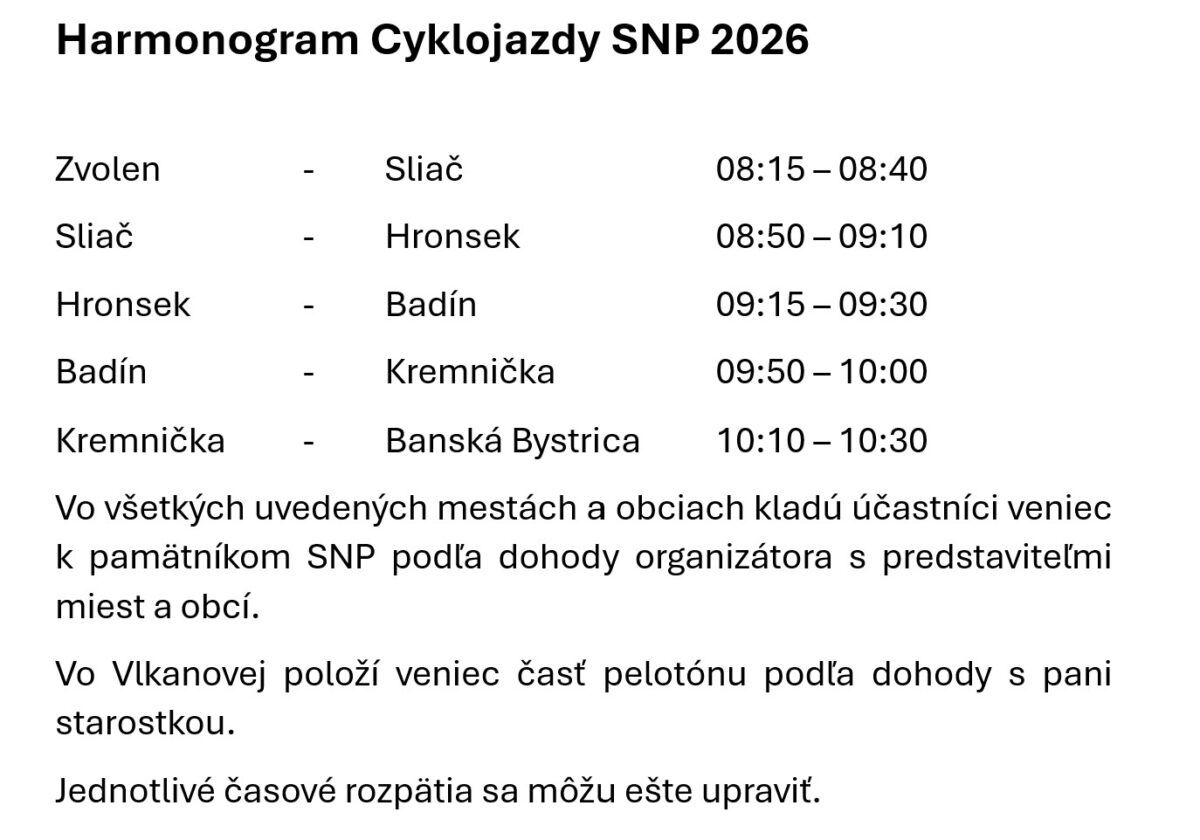 13. ročník Cyklojazdy SNP