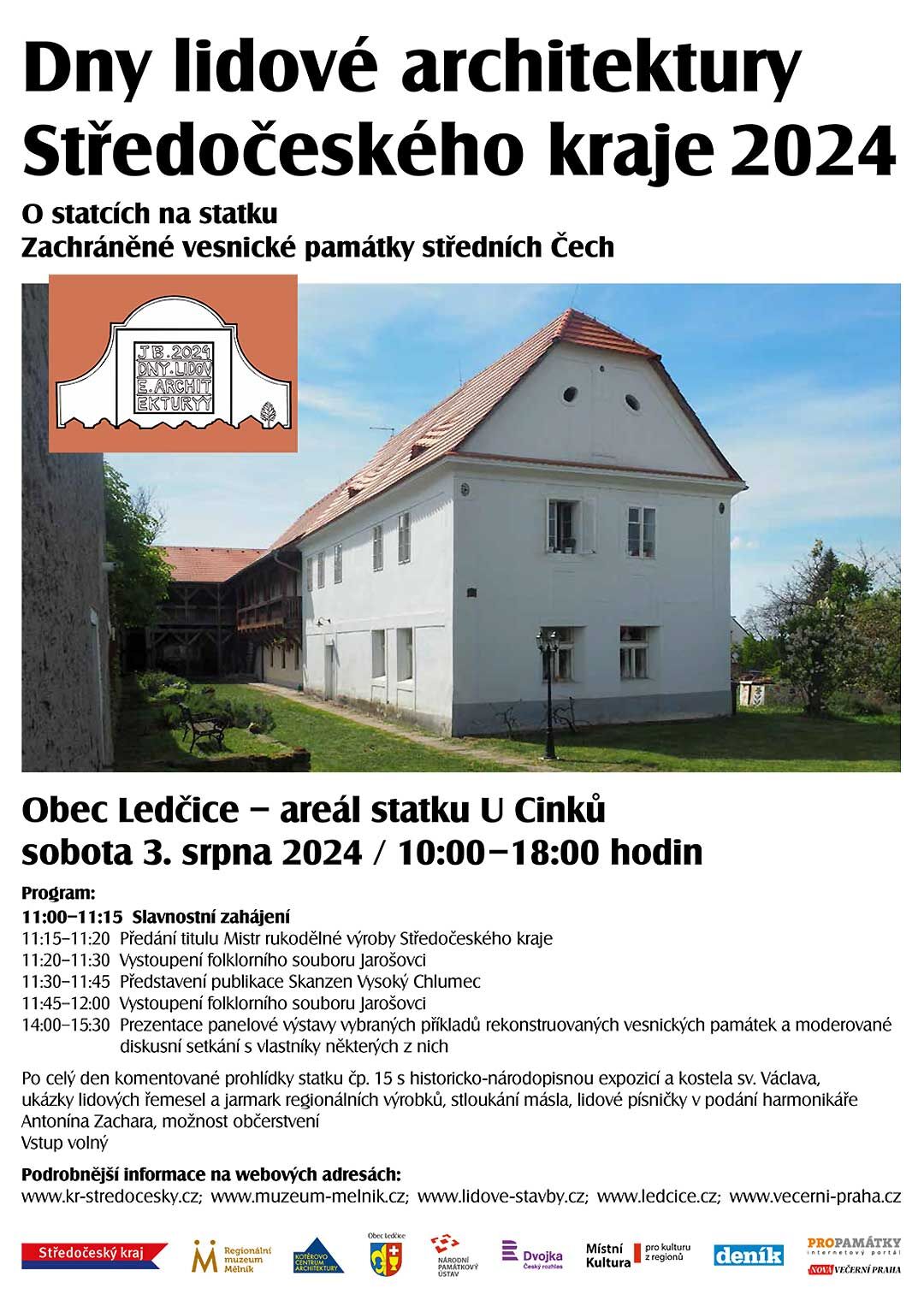 Dny lidové architektury Středočeského kraje budou letos v Ledčicích