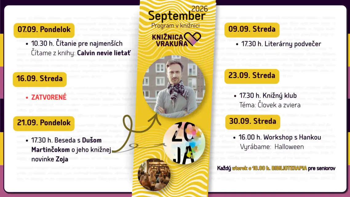 Plán aktivít v knižnici na september 2026