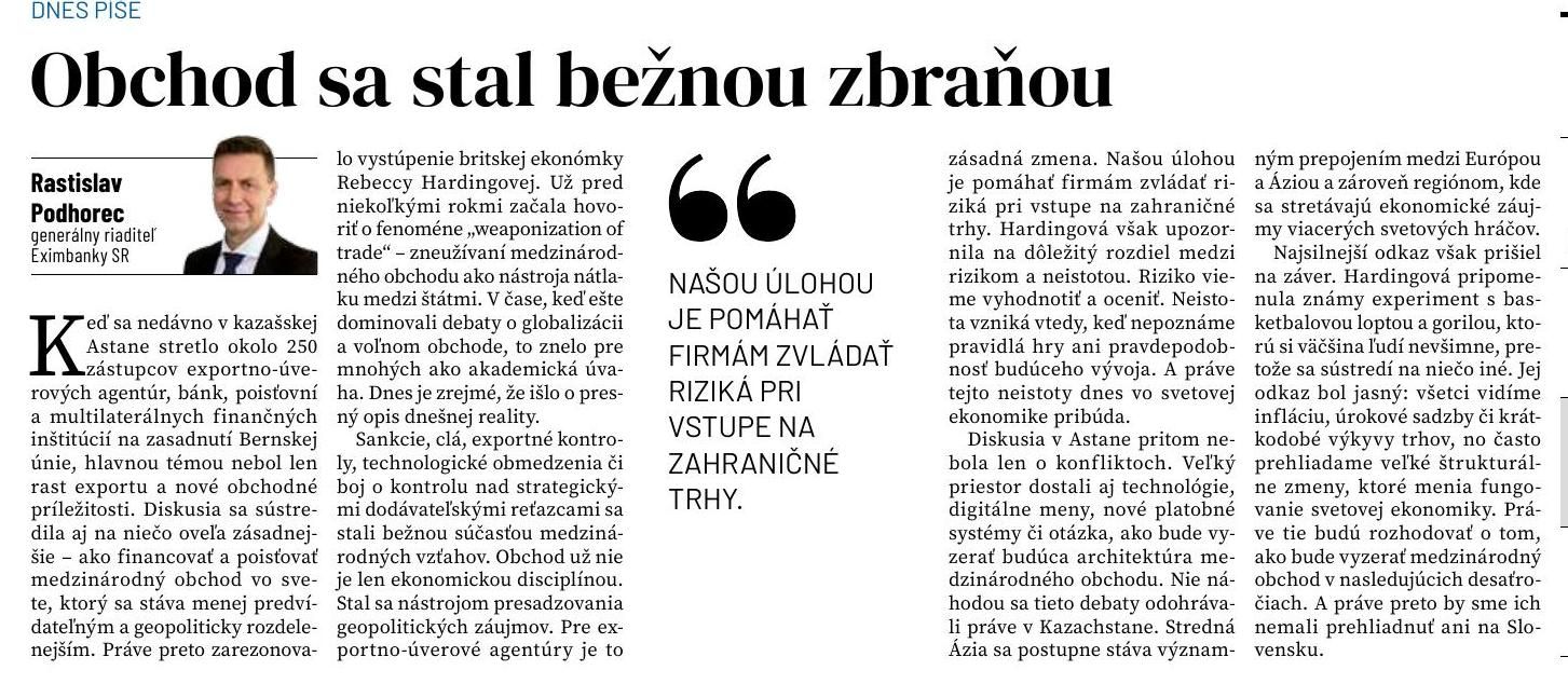 Obchod sa stal bežnou zbraňou