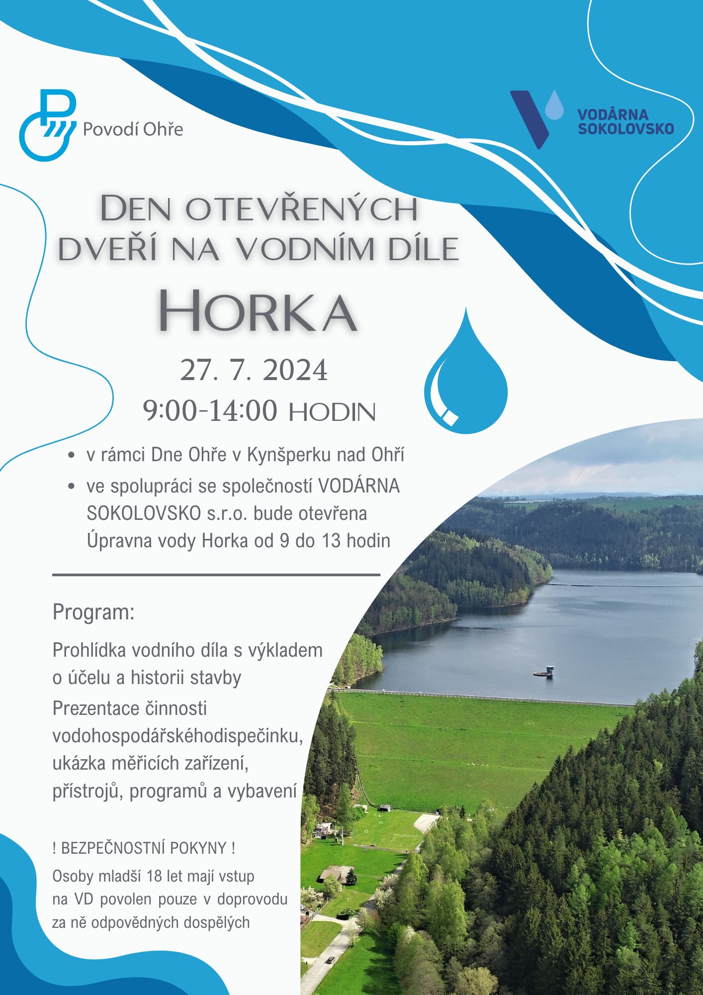 Pro veřejnost otevřeme přehradu Horka, v Kynšperku nad Ohří proběhnou vodácké závody