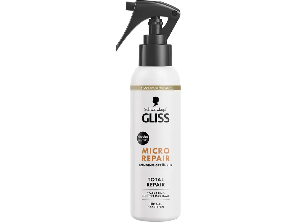 Schwarzkopf GLISS Micro Repair Bonding-Sprühkur: sichtbar weniger Haarschäden nach nur einer Anwendung