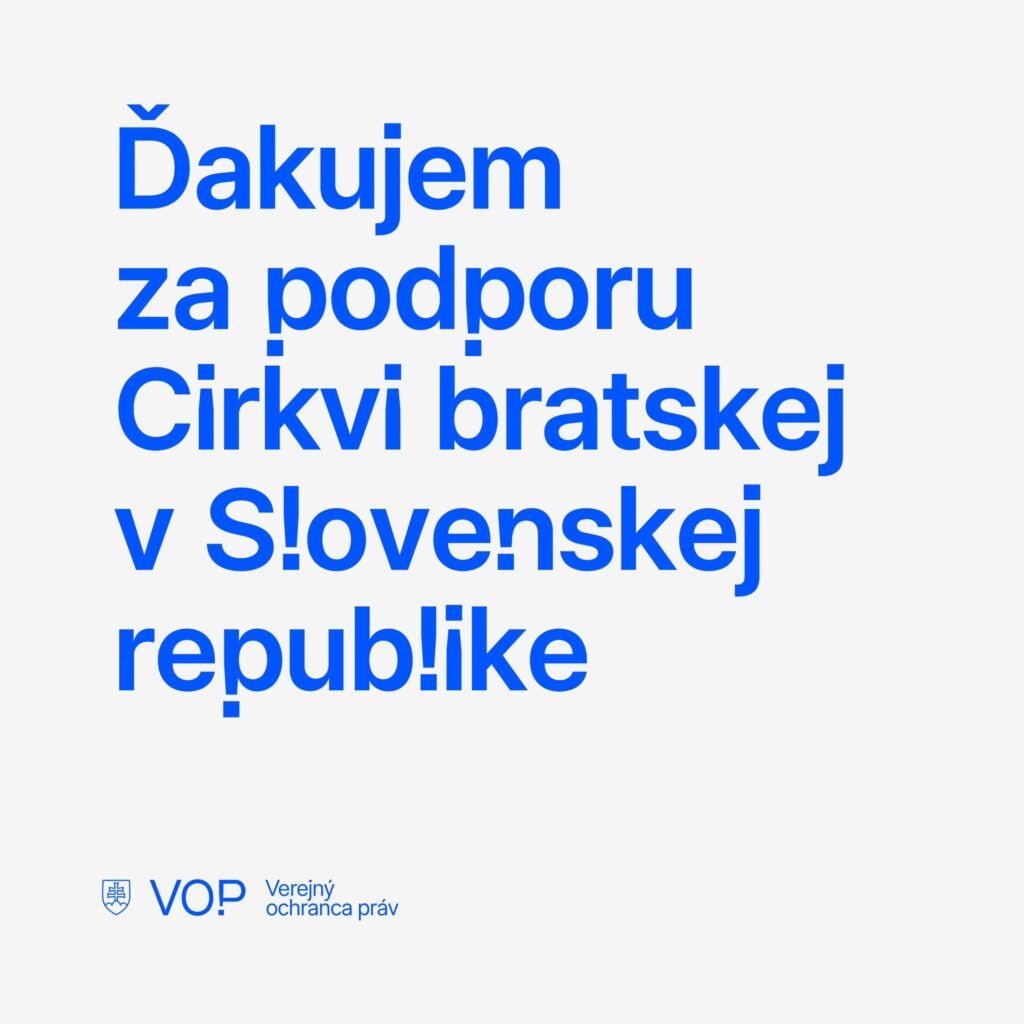 Ďakujem za podporu Cirkvi bratskej