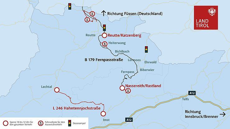 Sperre der Fernpassstraße und des Hahntennjochs am 1. August 2026