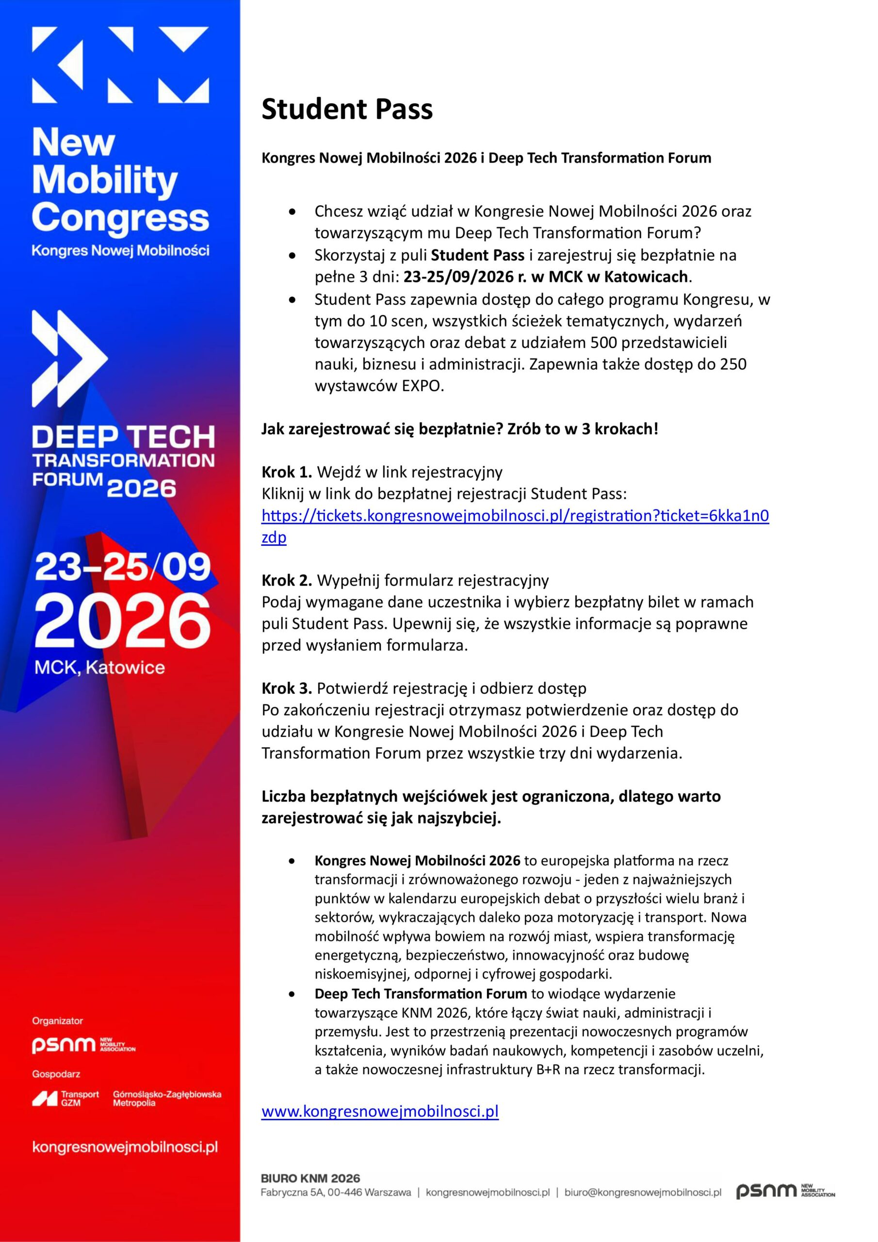 Weź udział w Kongresie Nowej Mobilności 2026