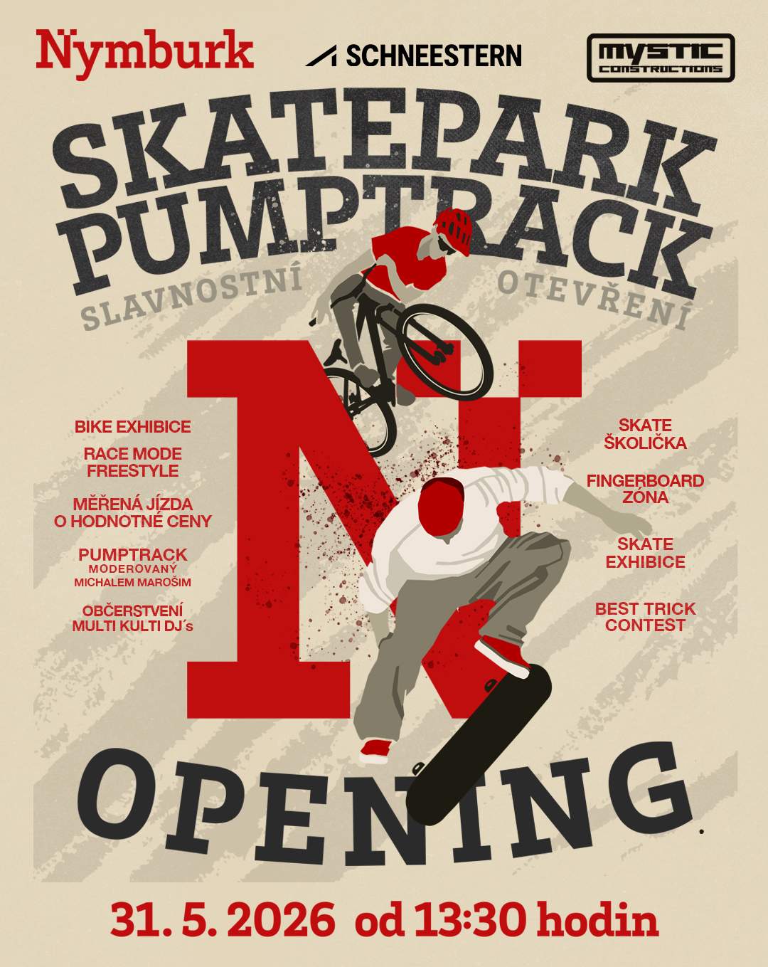 Město Nymburk otevře nový skatepark a pumptrack. Splněný sen jezdců se stává skutečností