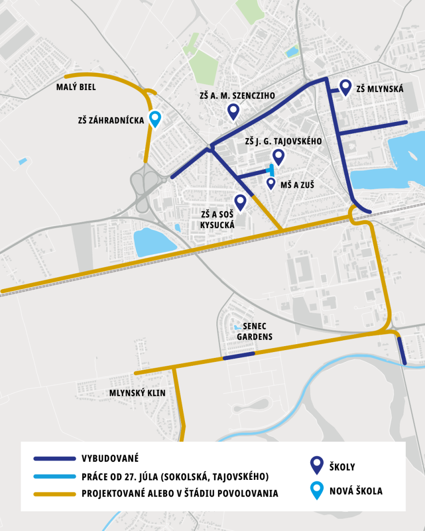 Dokončenie cyklochodníka na Sokolskej a Tajovského ulici