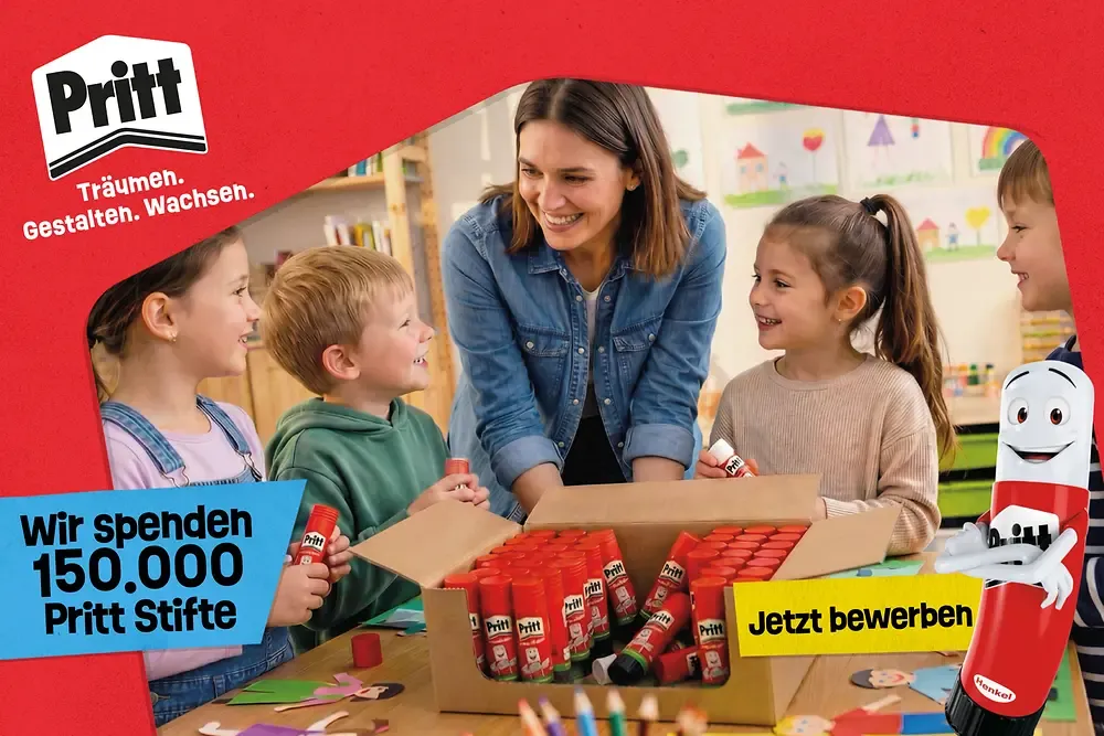 Pritt spendet 150.000 Klebestifte für Schulen, Kitas und gemeinnützige Einrichtungen