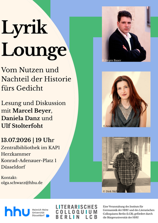 Uni zu Gast in der Zentralbibliothek „Vom Nutzen und Nachteil der Historie fürs Gedicht“