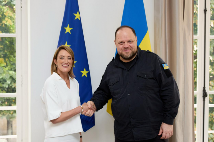 Руслан Стефанчук зустрівся з Президенткою Європарламенту Робертою Мецолою