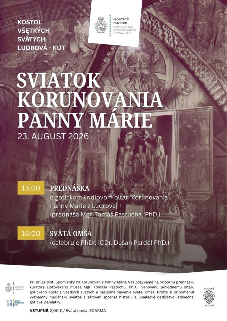 PREDNÁŠKOU A SVÄTOU OMŠOU SI PRIPOMENIEME SVIATOK KORUNOVANIA PANNY MÁRIE