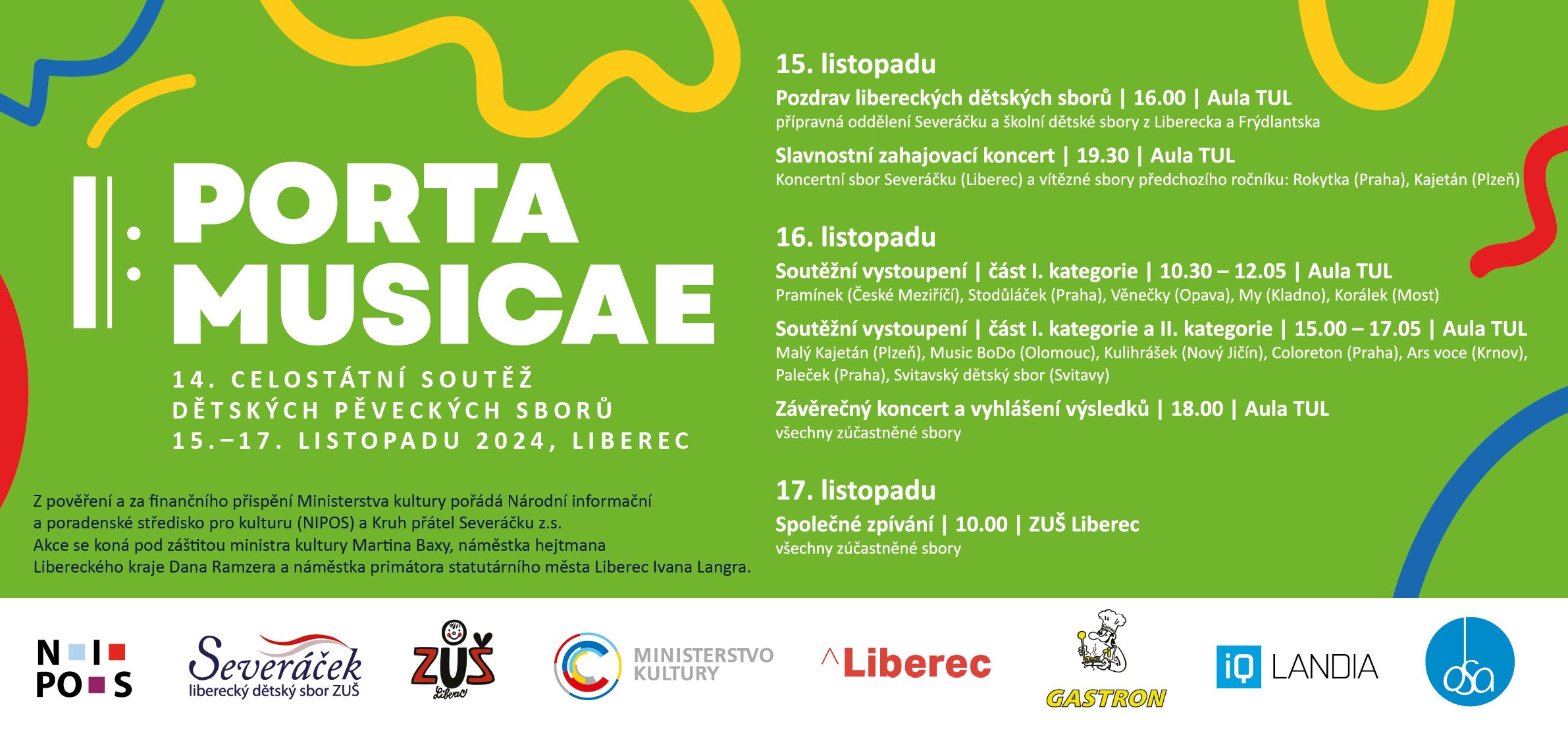 Dětské sbory se setkají na celostátní soutěži Porta musicae v Liberci