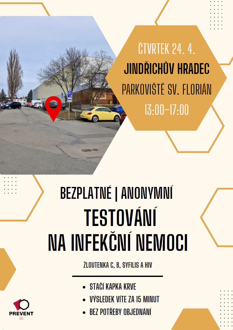 PREVENT 99 nabídne v Jindřichově Hradci bezplatné testování na infekční nemoci