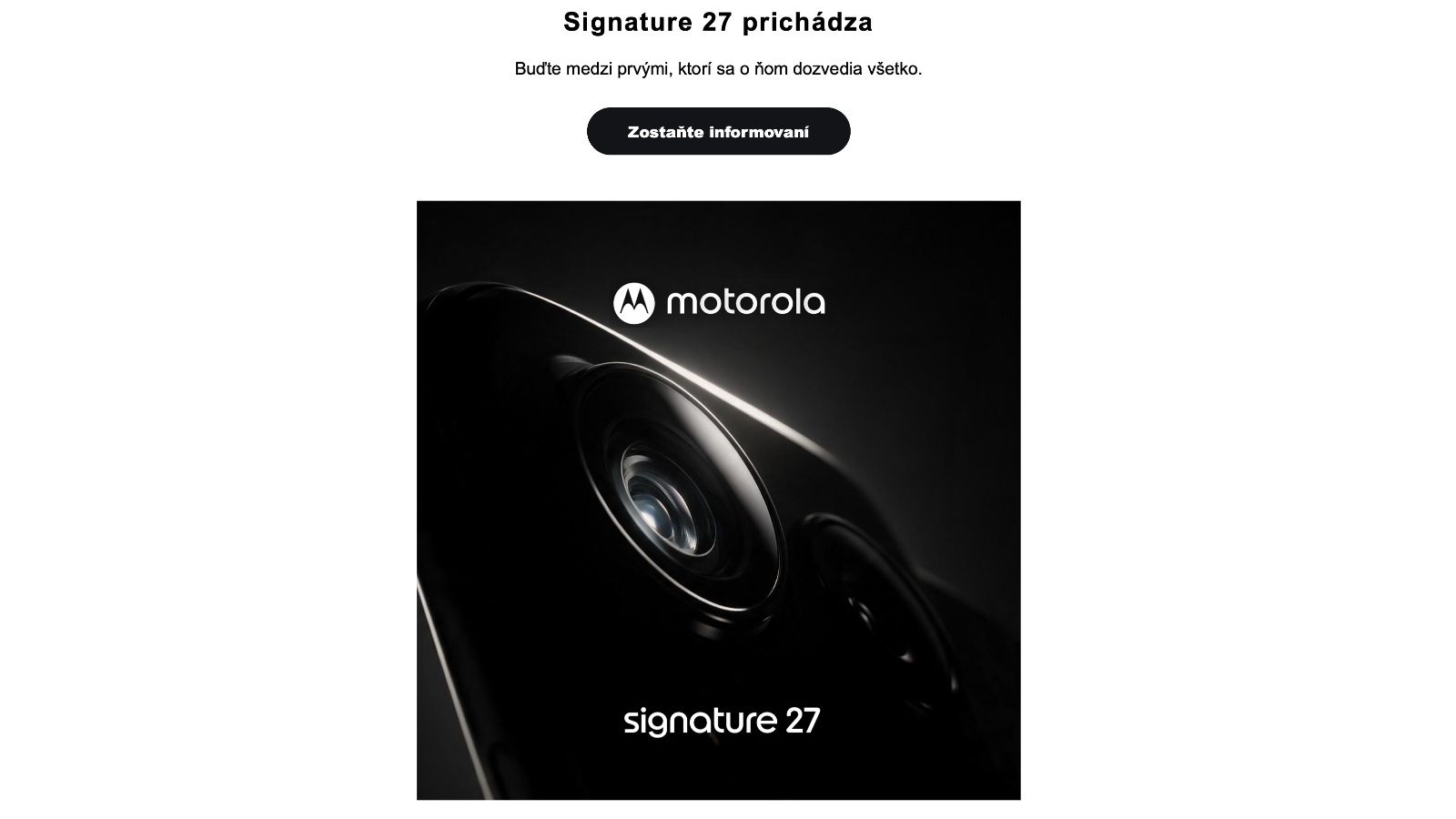 Motorola Signature 27 prichádza skôr, než sme čakali. Poznáme dátum predstavenia