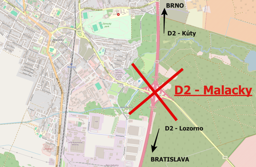 V piatok 24. júla sa dočasne uzavrie vjazd a výjazd na D2