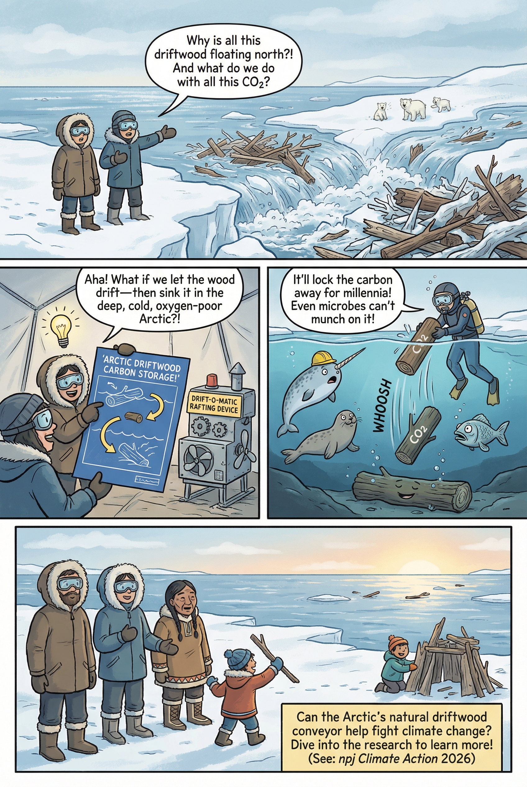 Přebytečný uhlík by bylo možné ukládat splavováním dřeva do Severního ledového oceánu, uvažují vědci