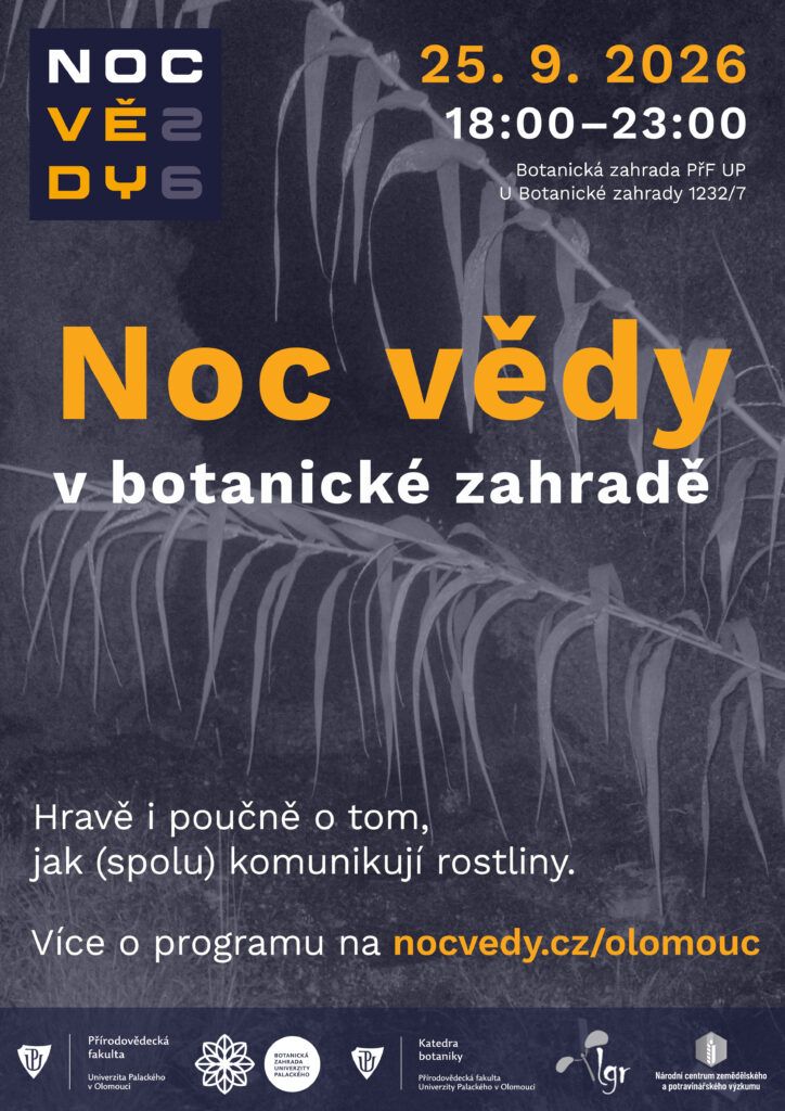 „Noc vědy“ v botanické zahradě, Olomouc, 25. 9. 2026