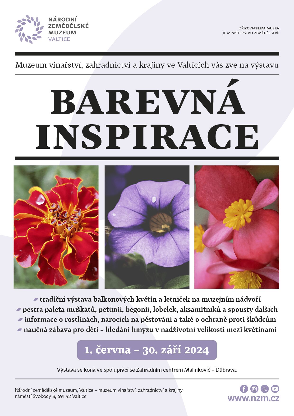 NZM Valtice zve na květinovou Barevnou inspiraci s naučnou hrou o hmyzu