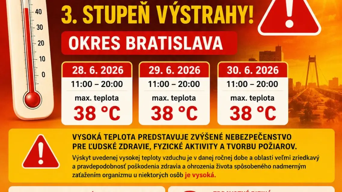 SHMU vydal meteorologické výstrahy - 3. stupeň