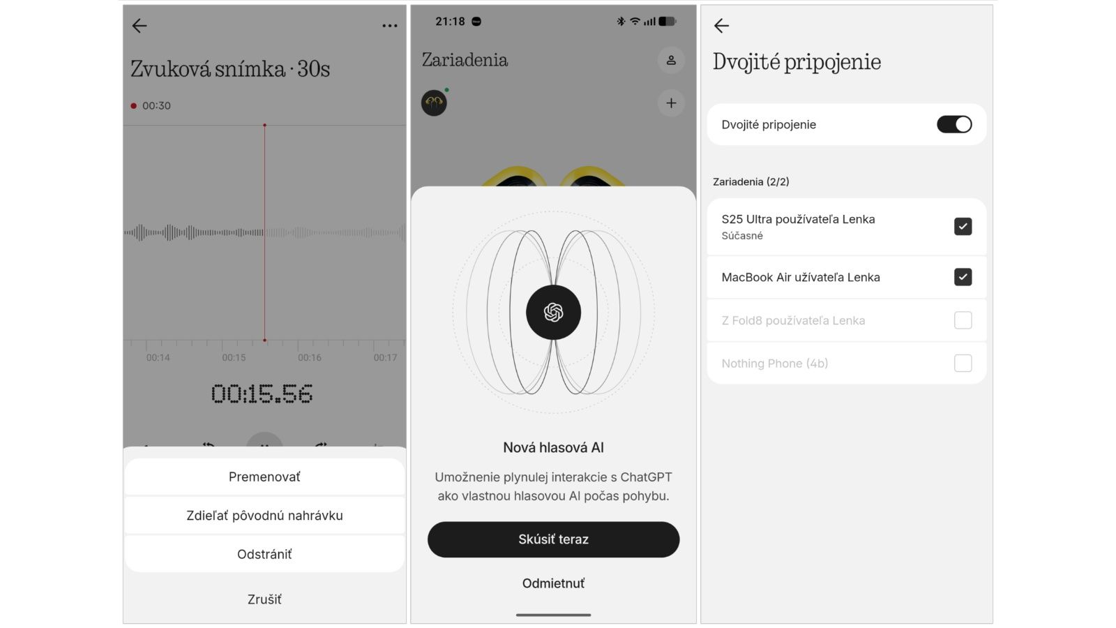 Recenzia Nothing Ear (3a): Perfektné slúchadlá s nahrávaním zvuku