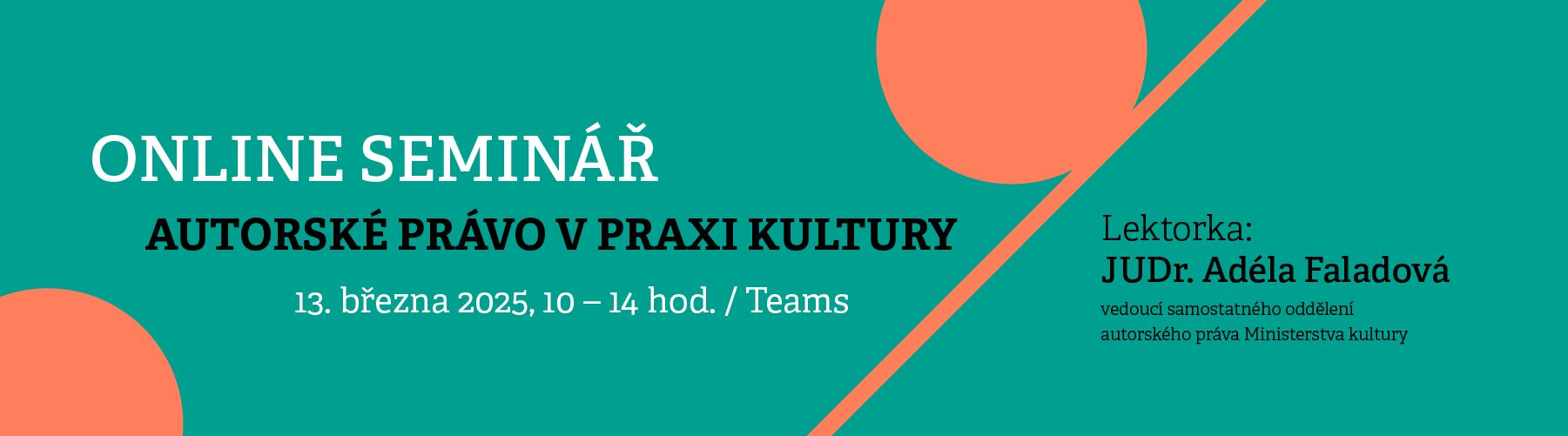 Online seminář Autorské právo v praxi kultury