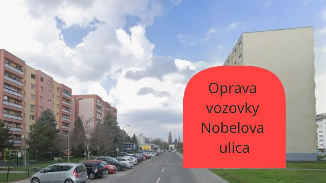 Oprava vozovky na Nobelovej ulici