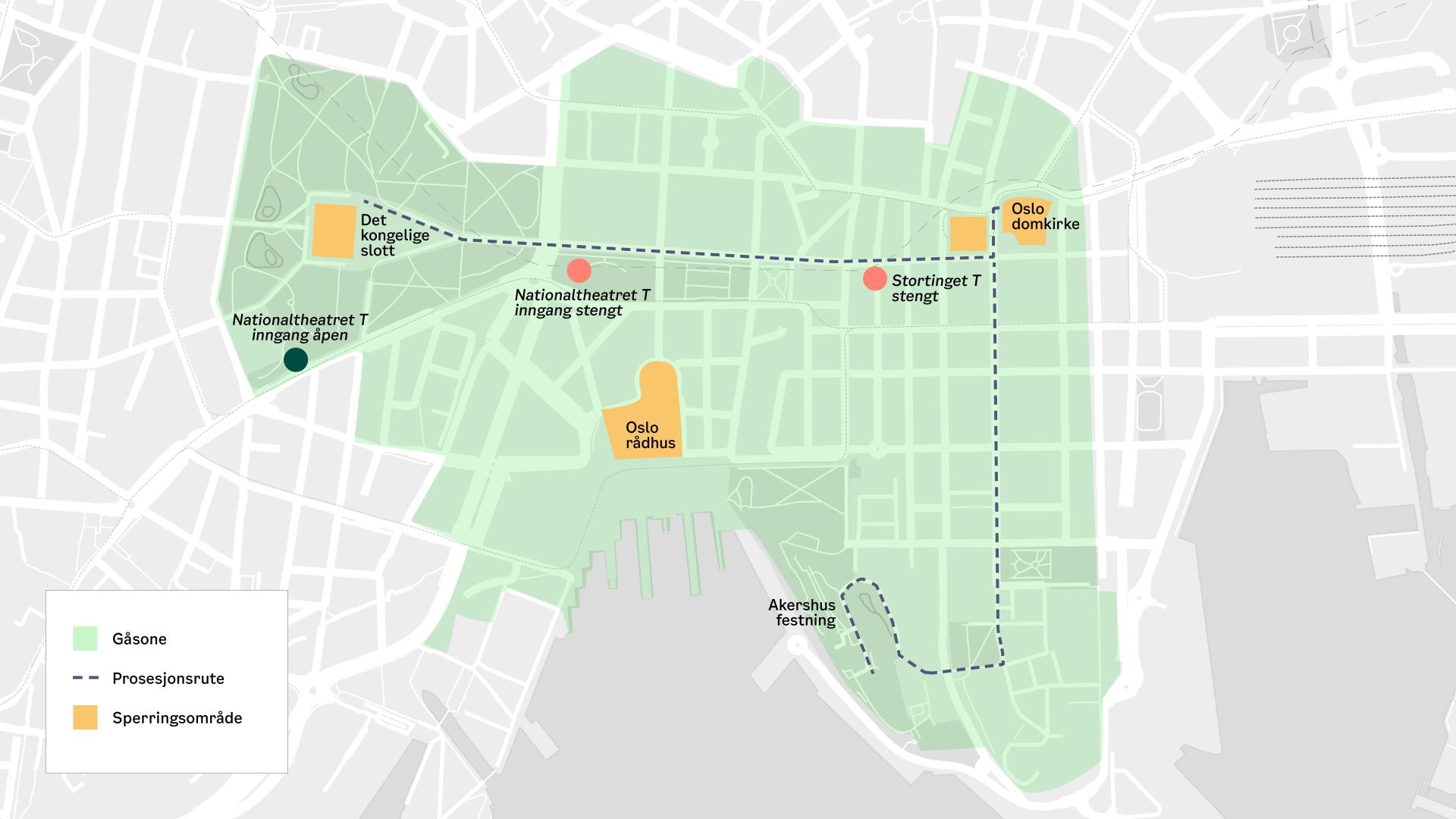 Slik beveger du deg i sentrum på dagen for gravferden