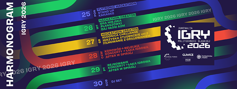 Zapraszamy na IGRY 2026 – Juwenalia Politechniki Śląskiej