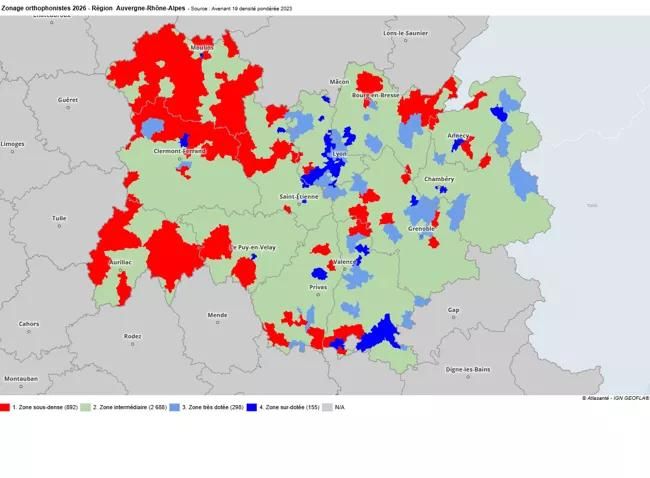Accès aux soins en Auvergne-Rhône-Alpes : publication des nouveaux zonages orthophonistes et infirmiers