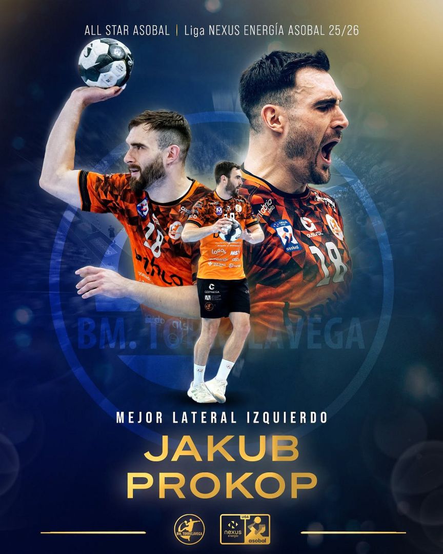 OBROVSKÁ POCTA PRE NÁŠHO REPREZENTANTA. JAKUB PROKOP JE V ALL STAR LIGY ASOBAL